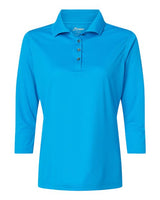 Paragon 120 Women's Lady Palm Three-Quarter Sleeve Polo #color_Turquoise