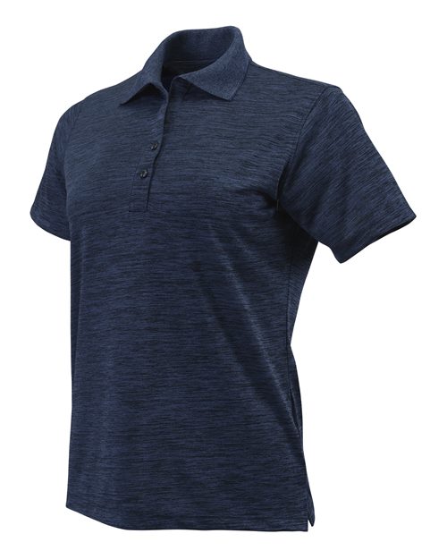Paragon 131 Women's Dakota Striated Heather Polo #color_Deep Blue Heather