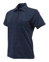Paragon 131 Women's Dakota Striated Heather Polo #color_Deep Blue Heather