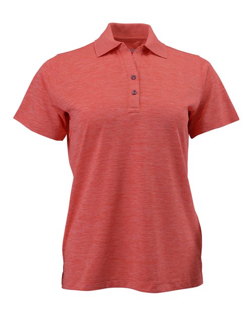 Paragon 131 Women's Dakota Striated Heather Polo #color_Melon Heather
