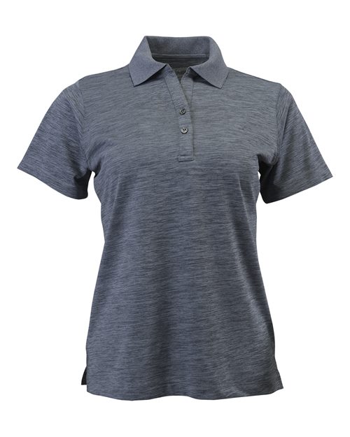 Paragon 131 Women's Dakota Striated Heather Polo #color_Steel Grey Heather
