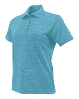 Paragon 131 Women's Dakota Striated Heather Polo #color_Turquoise Heather