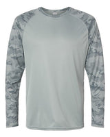 Paragon 216P Cayman Performance Camo Colorblocked Long Sleeve T-Shirt #color_Medium Grey