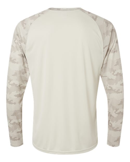 Paragon 216P Cayman Performance Camo Colorblocked Long Sleeve T-Shirt #color_Sand