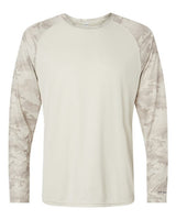 Paragon 216P Cayman Performance Camo Colorblocked Long Sleeve T-Shirt #color_Sand