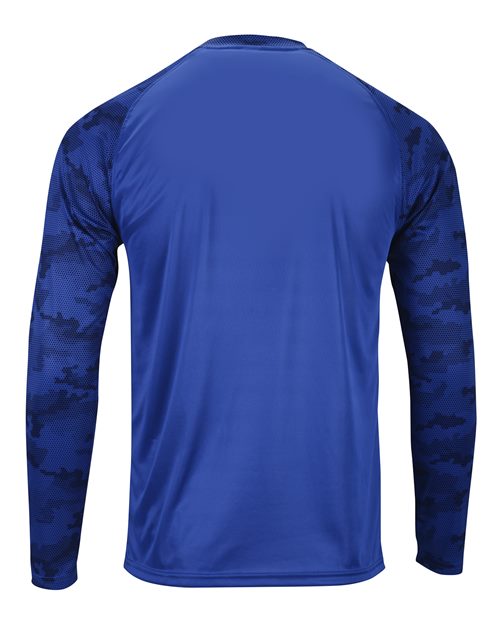 Paragon 216P Cayman Performance Camo Colorblocked Long Sleeve T-Shirt #color_Royal