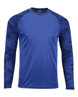Paragon 216P Cayman Performance Camo Colorblocked Long Sleeve T-Shirt #color_Royal