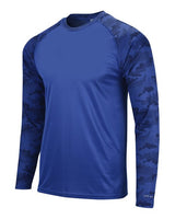Paragon 216P Cayman Performance Camo Colorblocked Long Sleeve T-Shirt #color_Royal