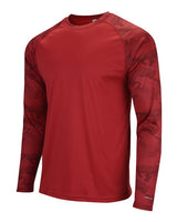 Paragon 216P Cayman Performance Camo Colorblocked Long Sleeve T-Shirt #color_Red