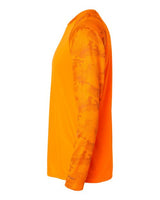 Paragon 216P Cayman Performance Camo Colorblocked Long Sleeve T-Shirt #color_Neon Orange