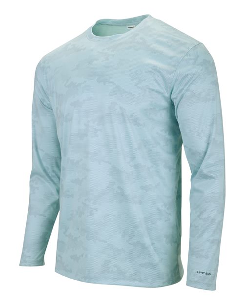 Paragon 217 Pompano Performance Camo Long Sleeve T-Shirt #color_Aqua Blue