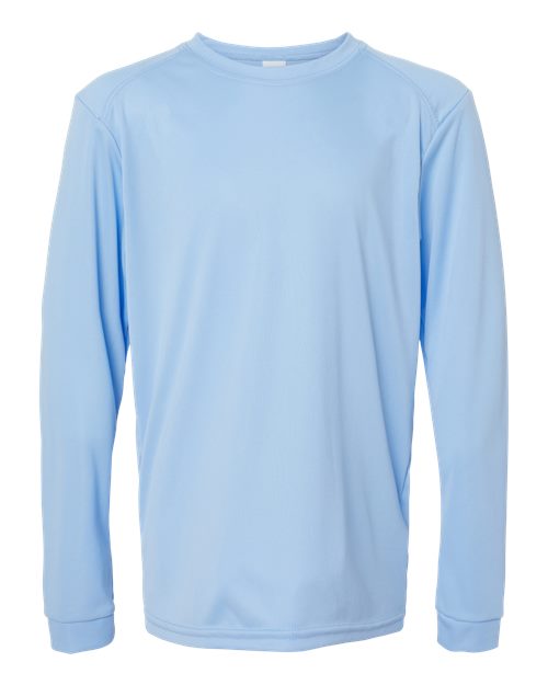 Paragon 218Y Youth Long Islander Performance Long Sleeve T-Shirt #color_Blue Mist