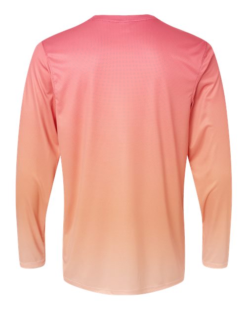 Paragon 225 Barbados Performance Pin Dot Long Sleeve T-Shirt #color_Red/ Light Orange