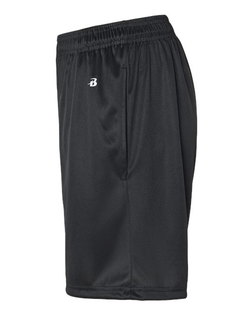 "Badger 4146 B-Core 5" Pocketed Shorts #color_Black"