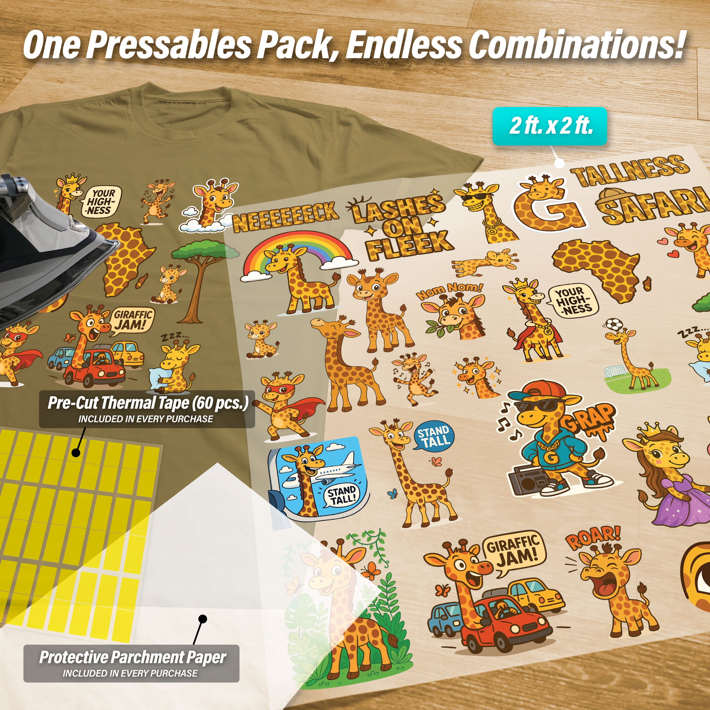 Giraffes Pressables Pack