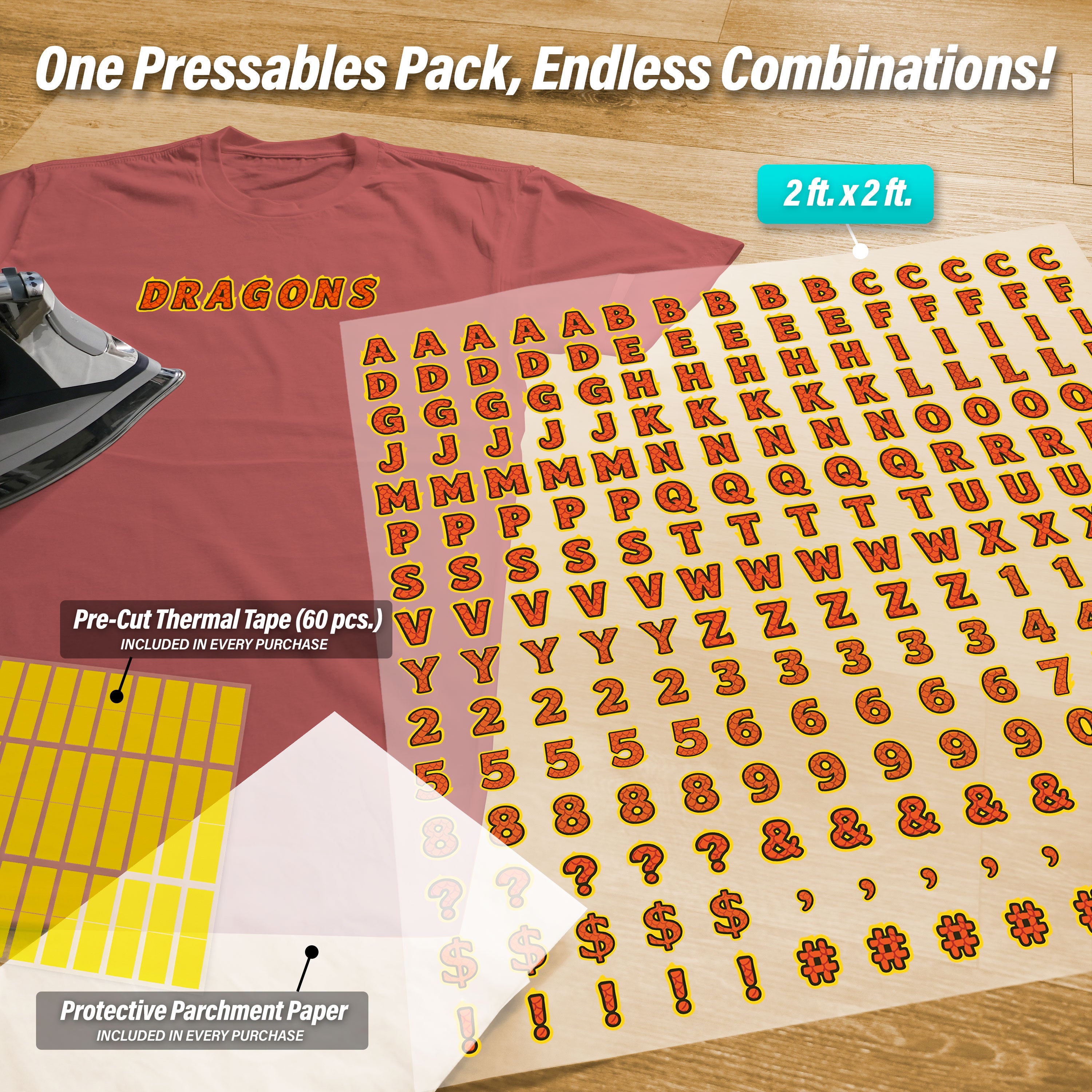 Dragons Lettering Pressables Pack