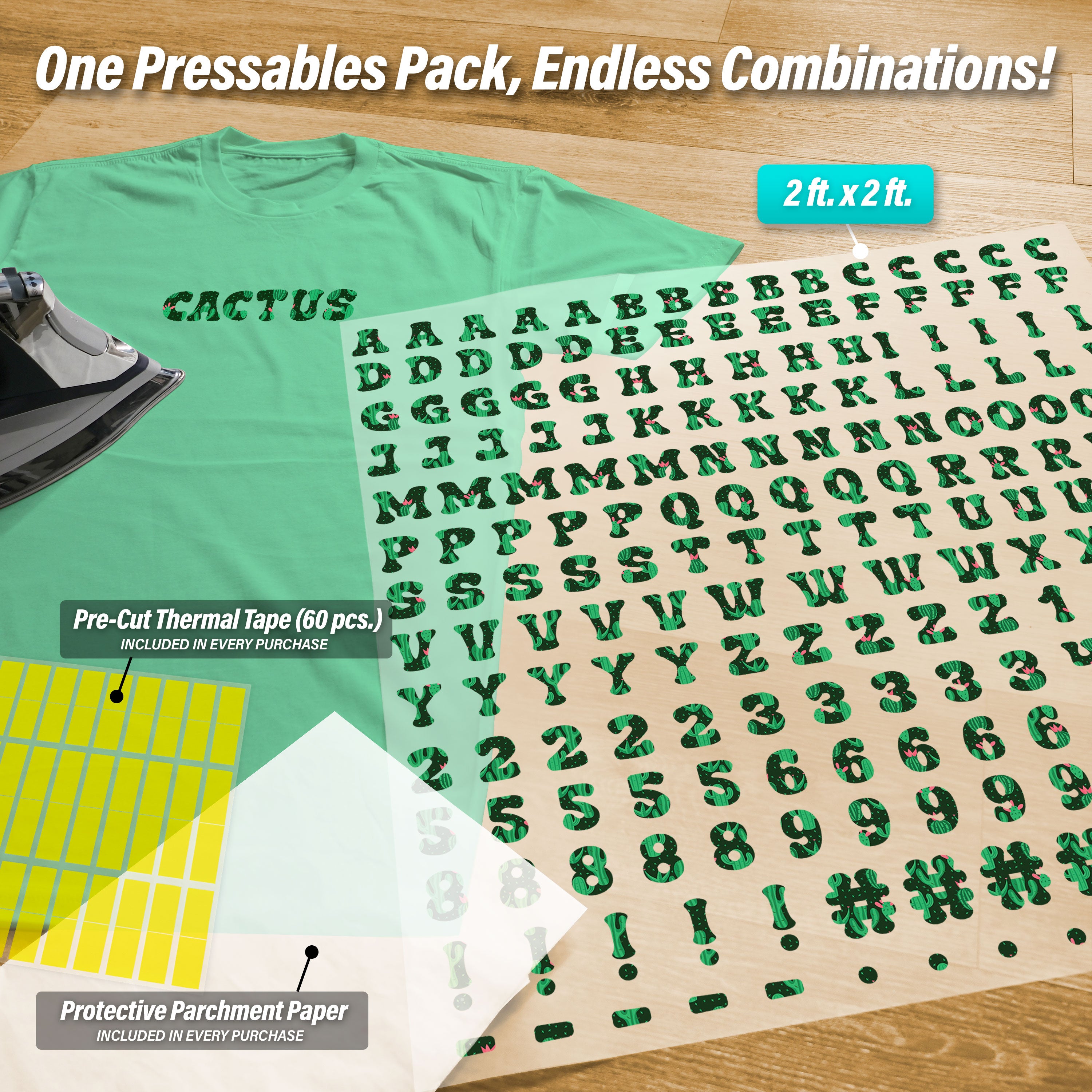 Cactus Lettering Pressables Pack