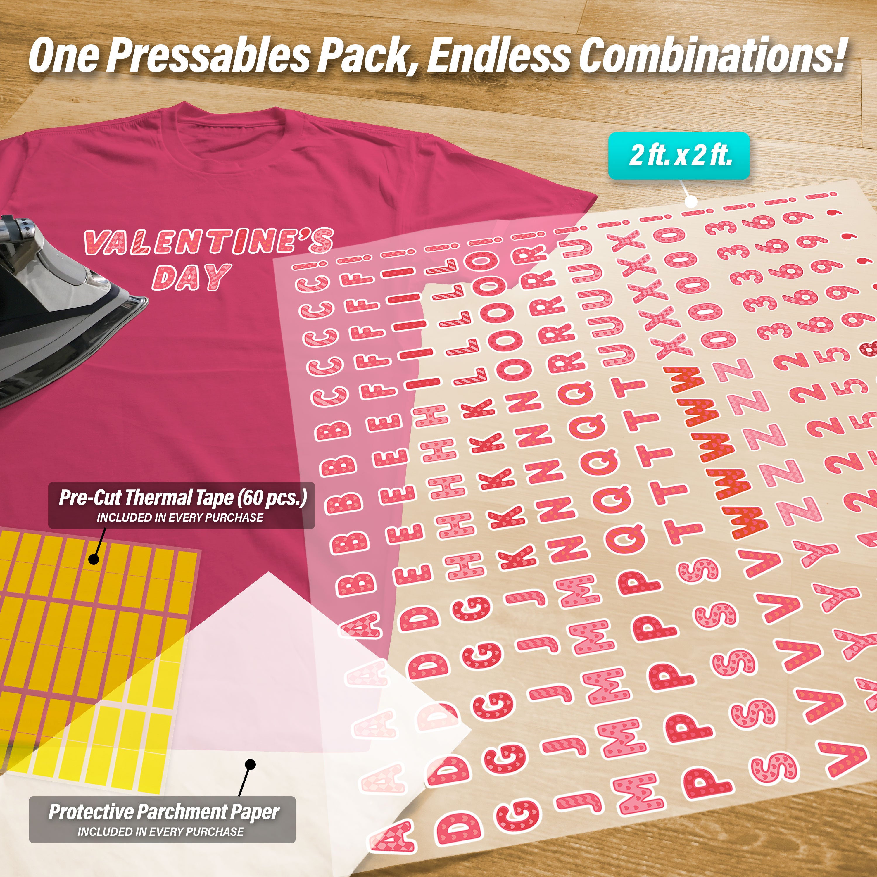 Valentines Lettering Pressables Pack
