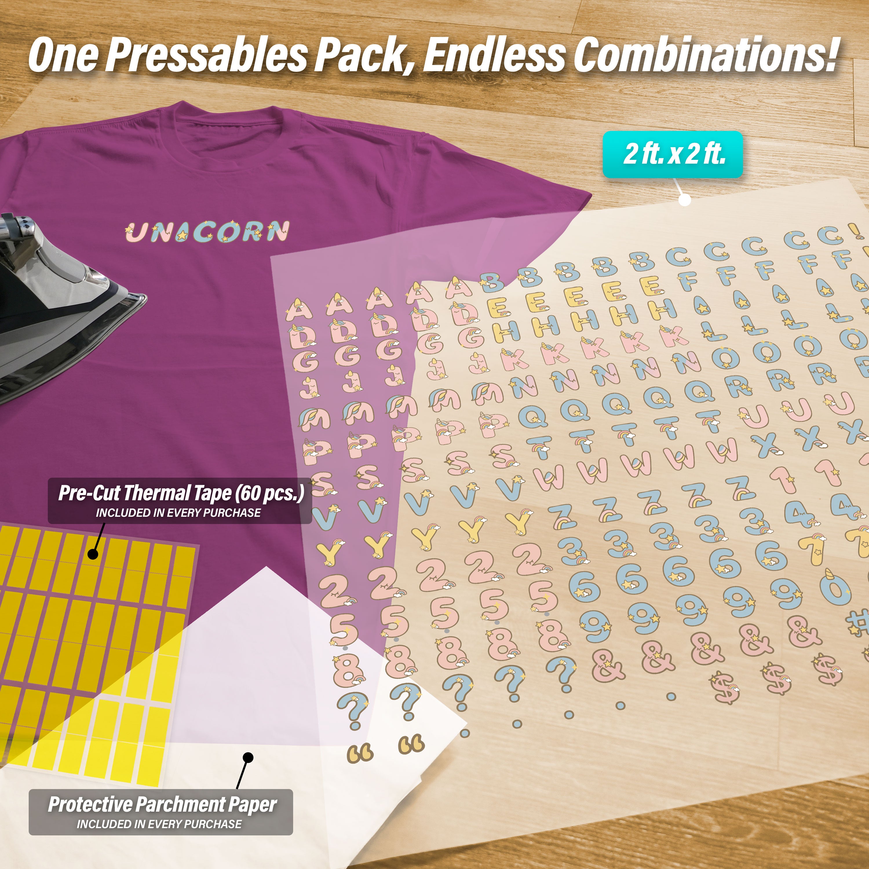 Unicorn Lettering Pressables Pack