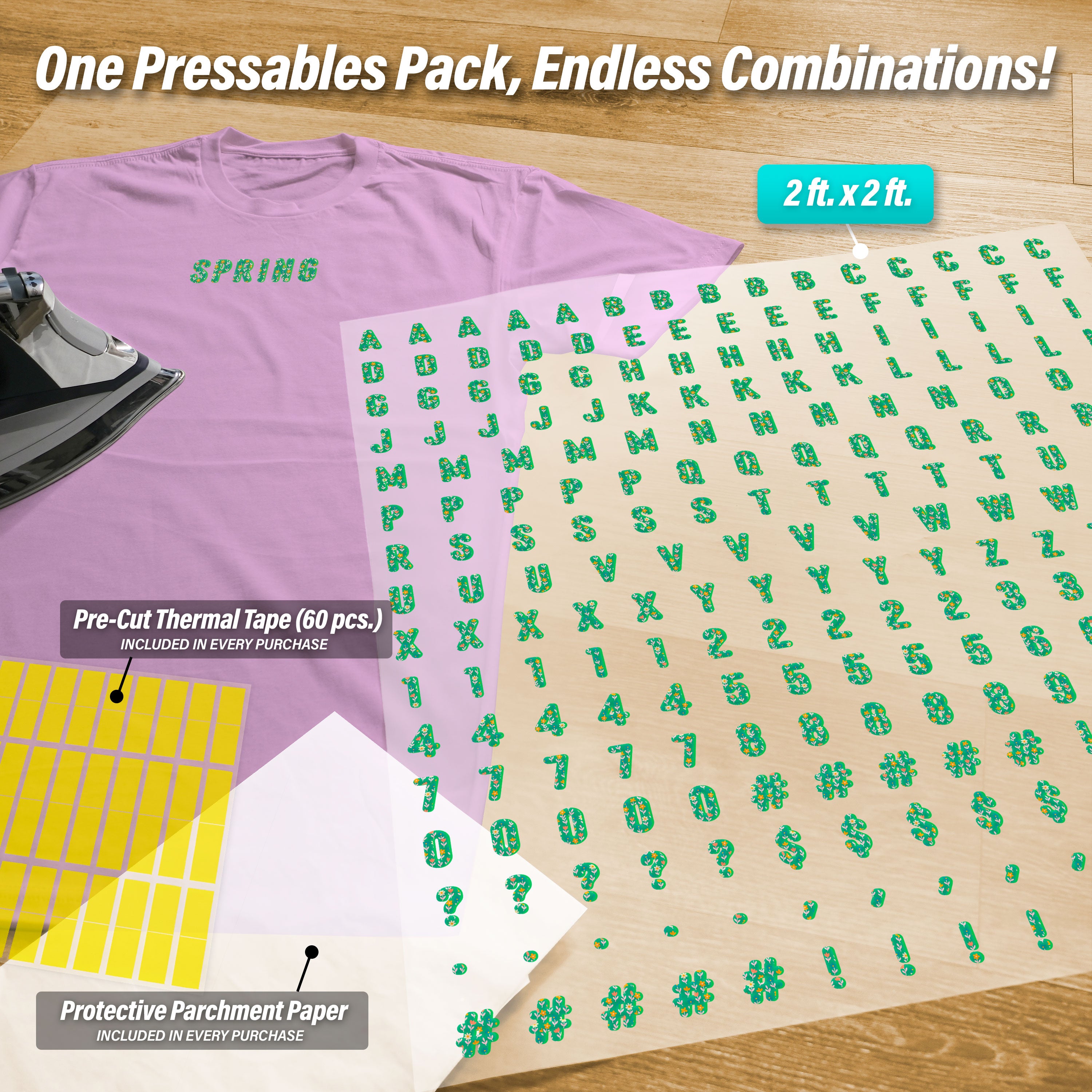 Spring 2 Lettering Pressables Pack