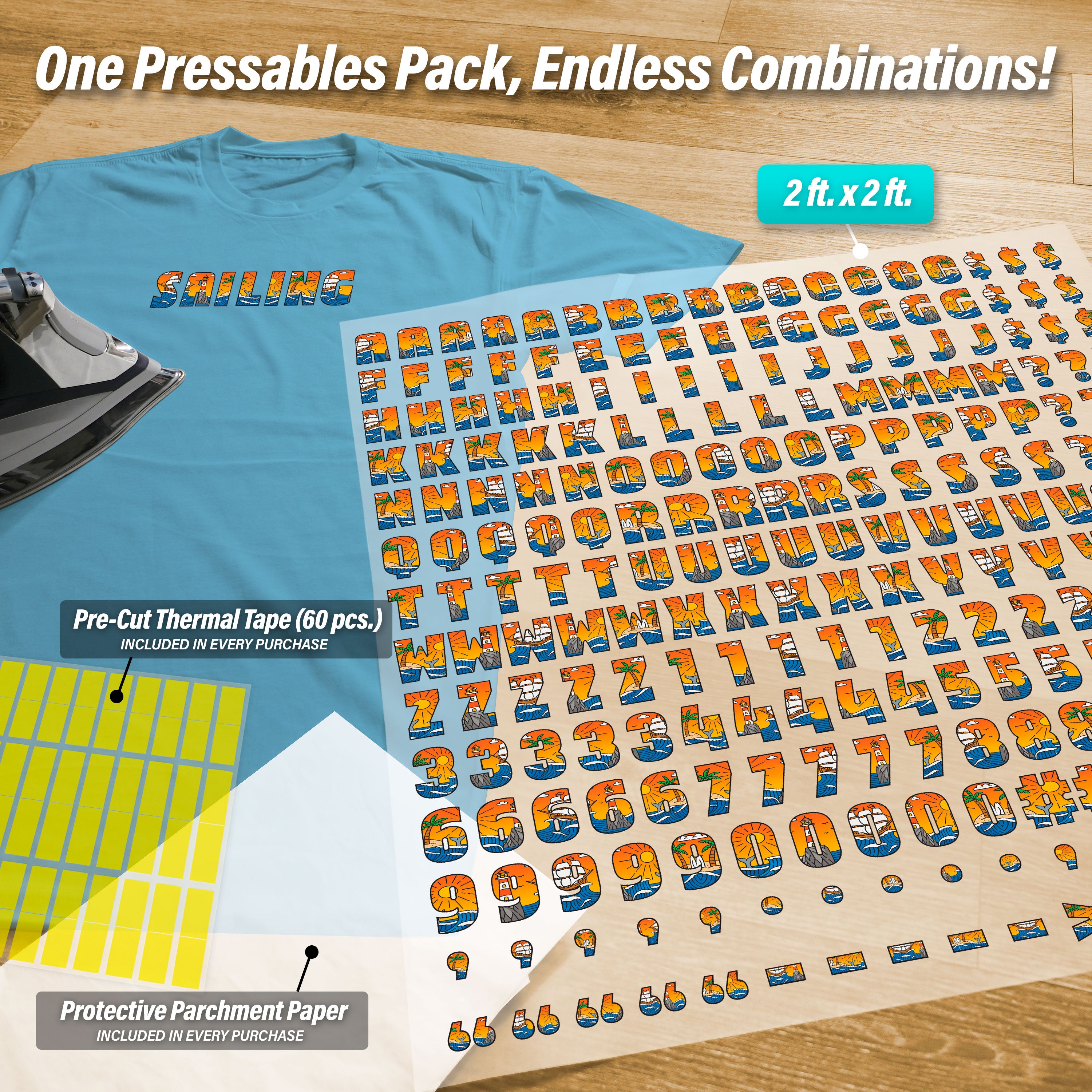 Sailing Lettering Pressables Pack