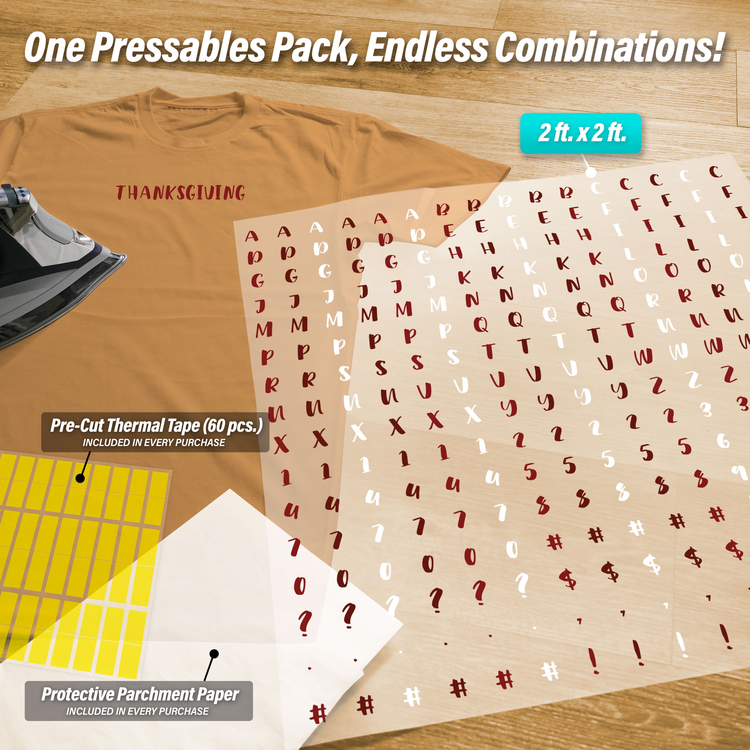 Thanksgiving Lettering Pressables Pack