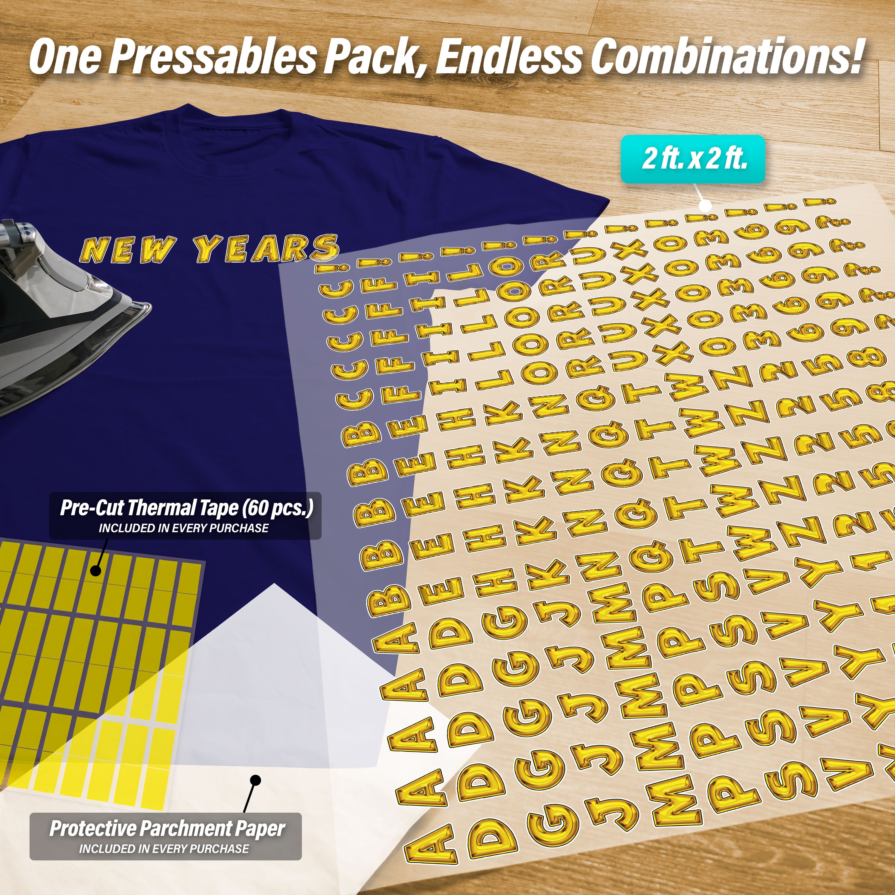 New Year's Lettering Pressables Pack