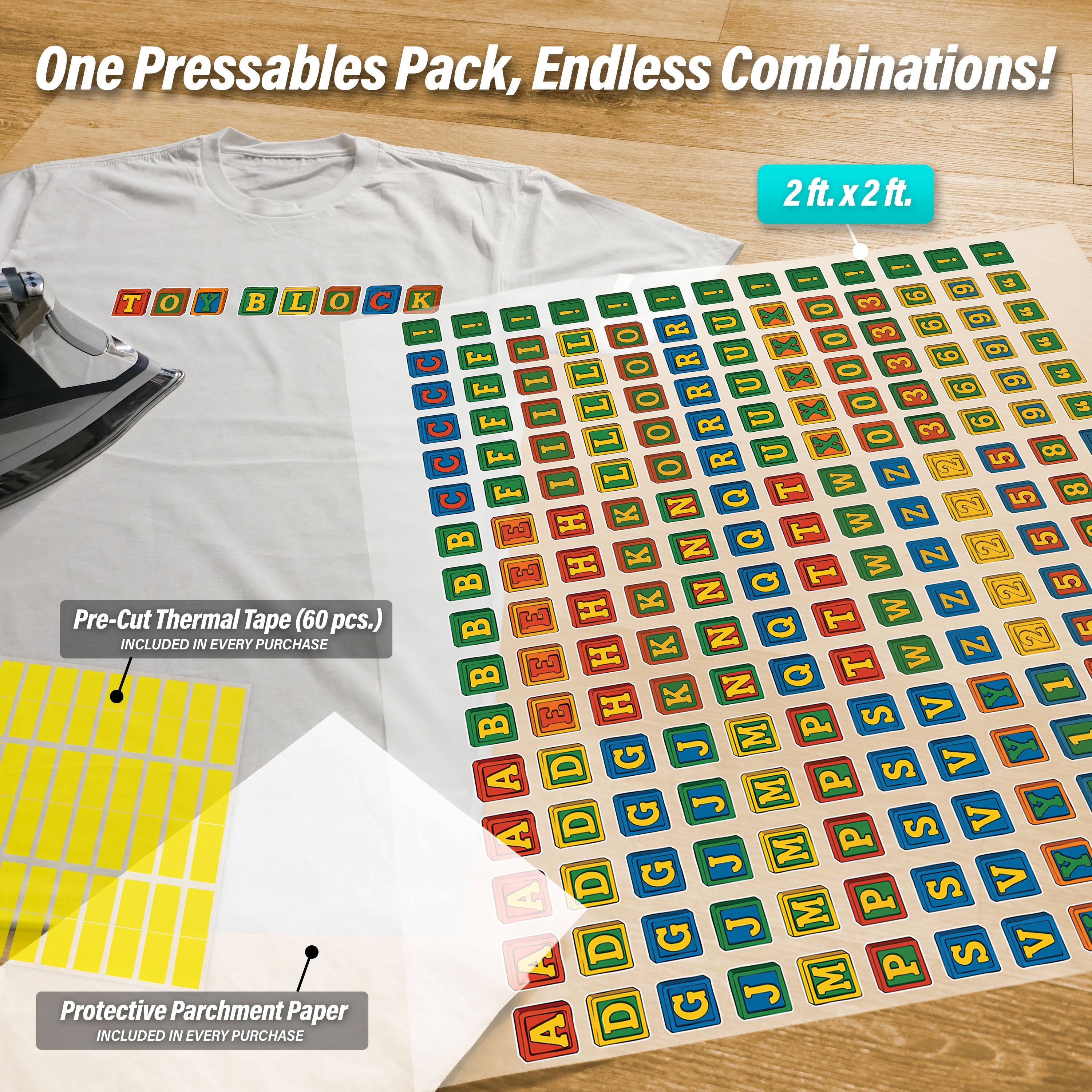 Toy Block Lettering Pressables Pack