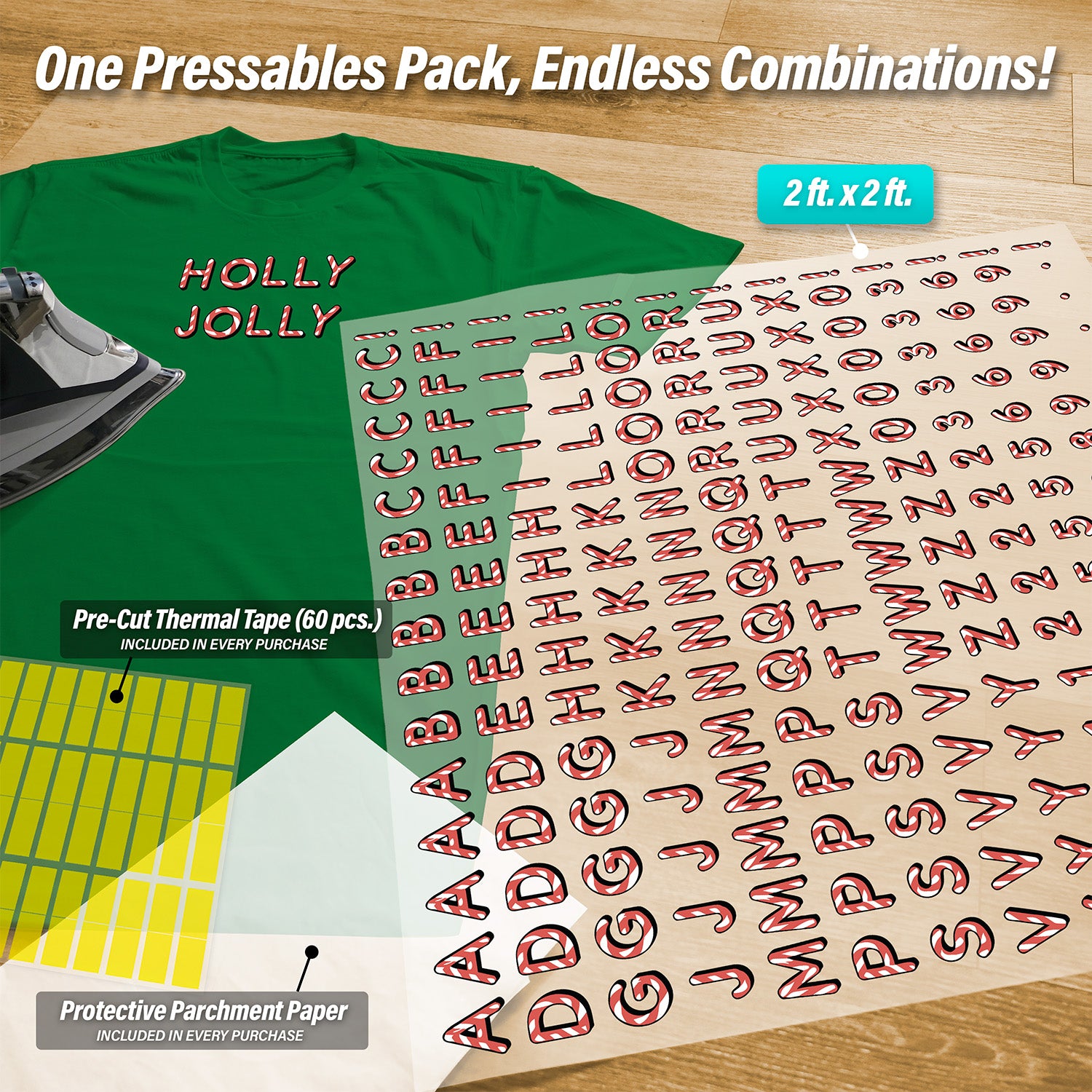 Candy Cane Letters & Symbols Pressables Pack