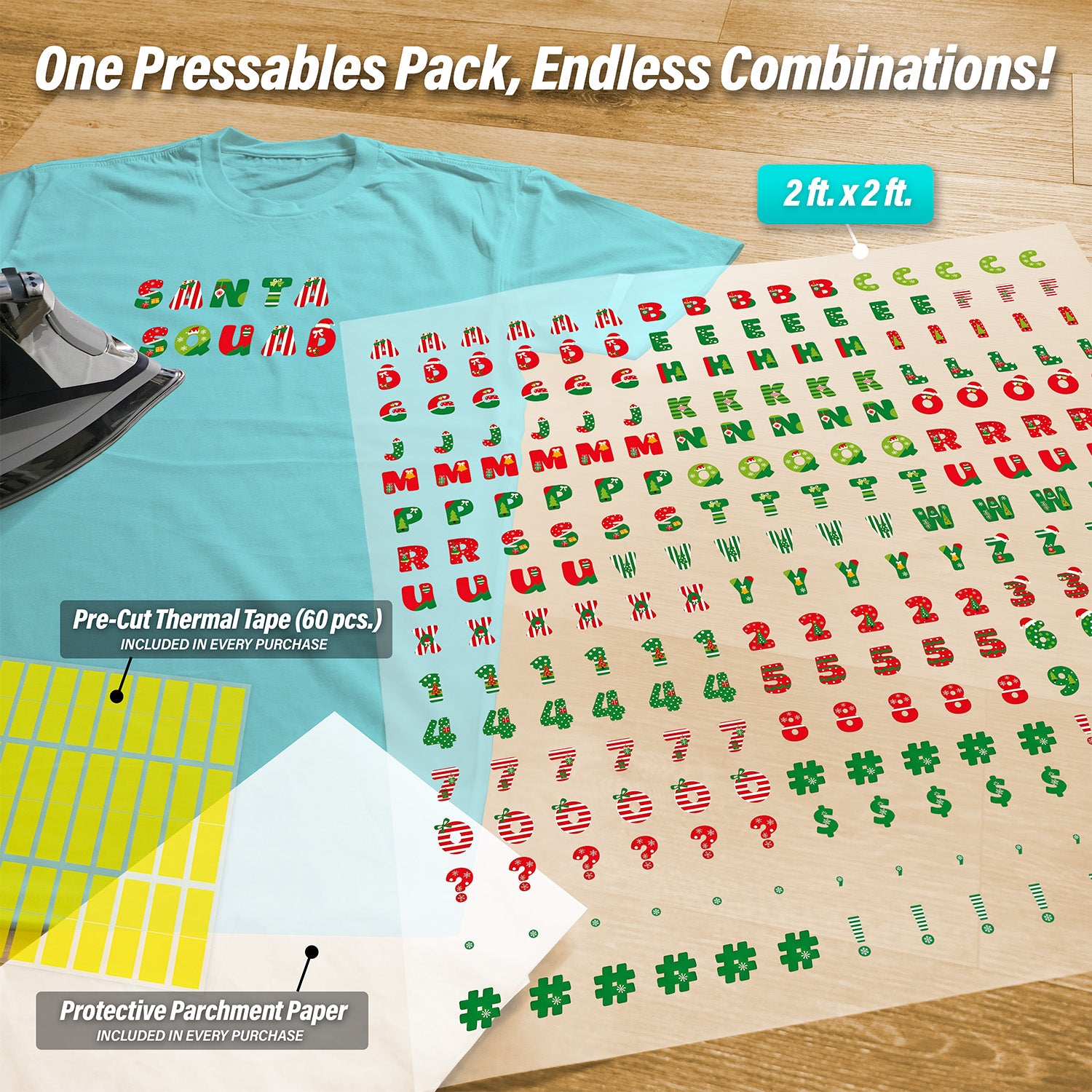 Christmas Themed Letters & Symbols Pressables Pack