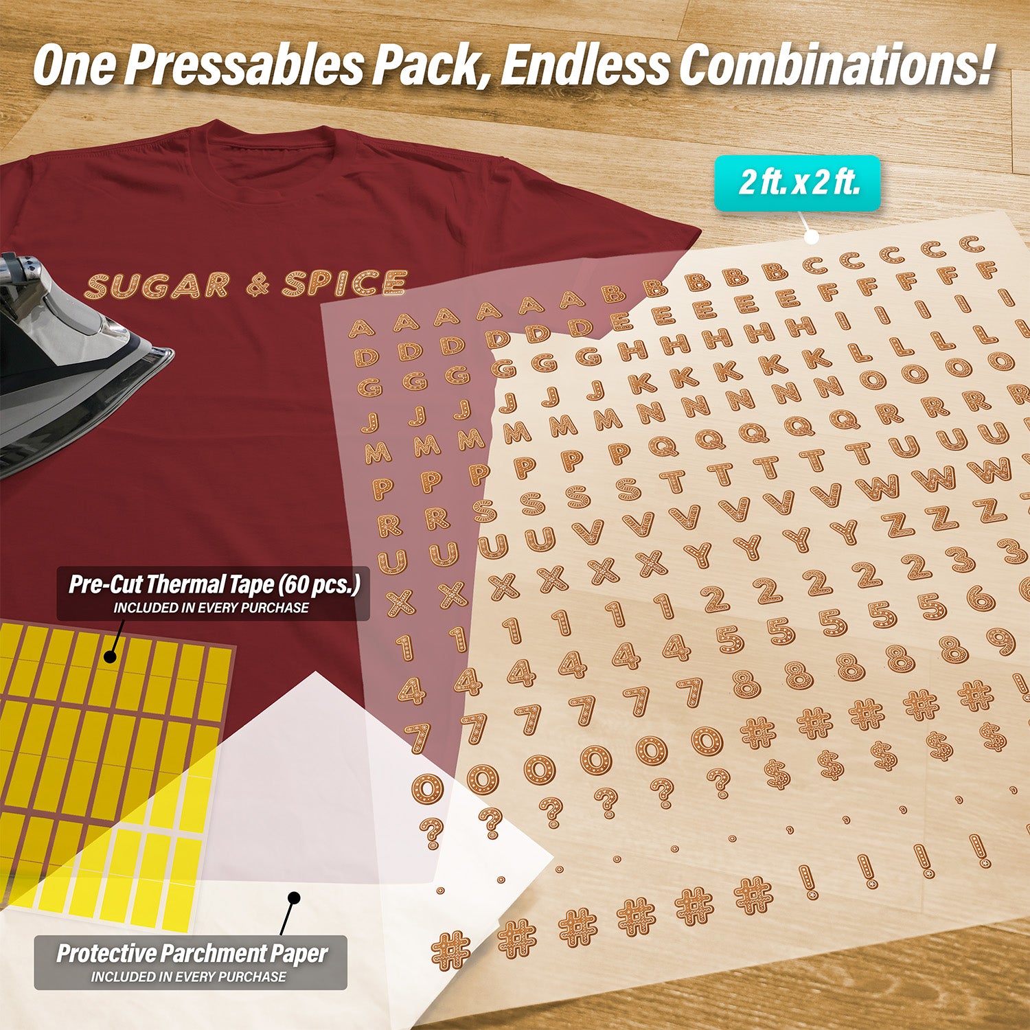 Christmas Ginger Bread Letters & Symbols Pressables Pack