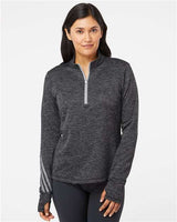 Adidas A285 Women's Brushed Terry Heathered Quarter - Zip Pullover - Ninja Transfers