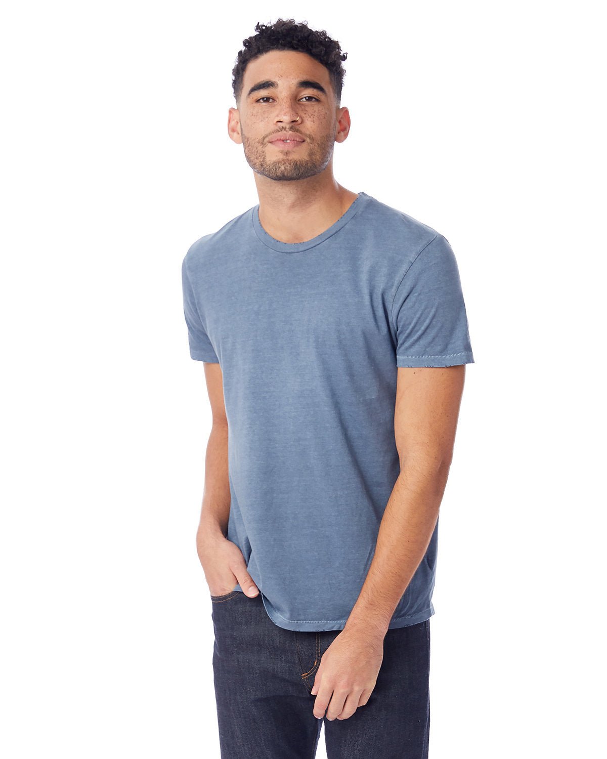 Alternative 04850C1 Men's Heritage Garment - Dyed Distressed T - Shirt - Ninja Transfers