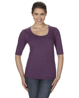 Anvil 6756L Ladies' Triblend Deep Scoop 1/2-Sleeve T-Shirt