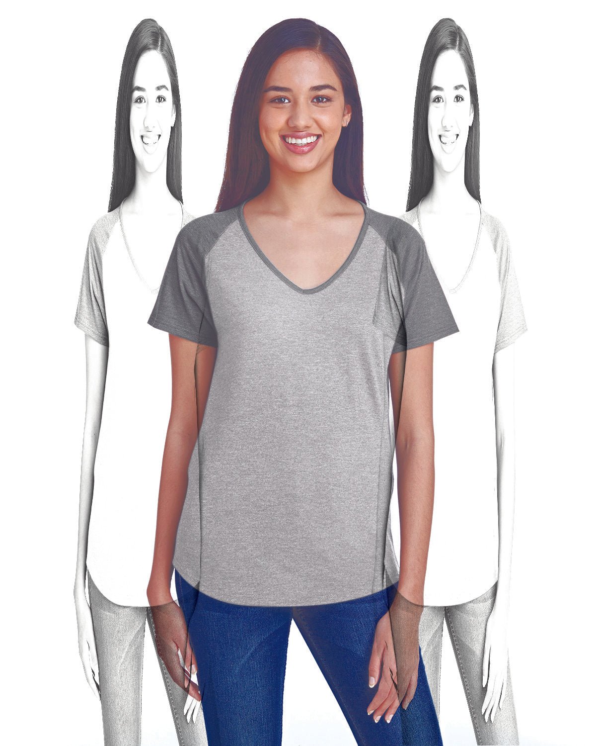 Anvil 6770VL Ladies' Tri-Blend Raglan T-Shirt