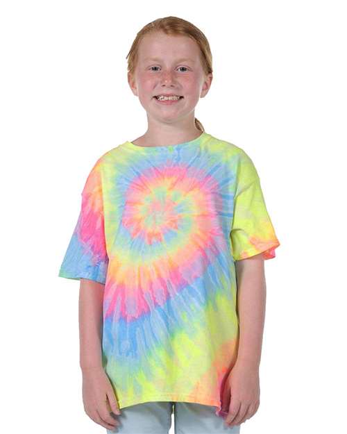 Dyenomite 20BMS Youth Multi - Color Spiral Tie - Dyed T-Shirt - Ninja Transfers