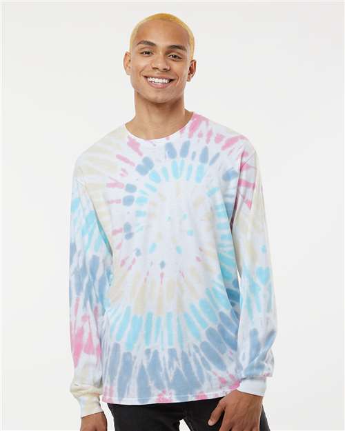 Dyenomite 240MS Multi - Color Spiral Tie - Dyed Long Sleeve T-Shirt - Ninja Transfers