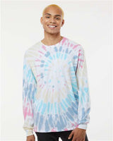 Dyenomite 240MS Multi - Color Spiral Tie - Dyed Long Sleeve T-Shirt - Ninja Transfers