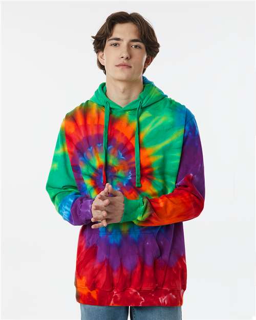 Dyenomite 854MS Multi - Color Spiral Tie - Dyed Hooded Sweatshirt - Ninja Transfers