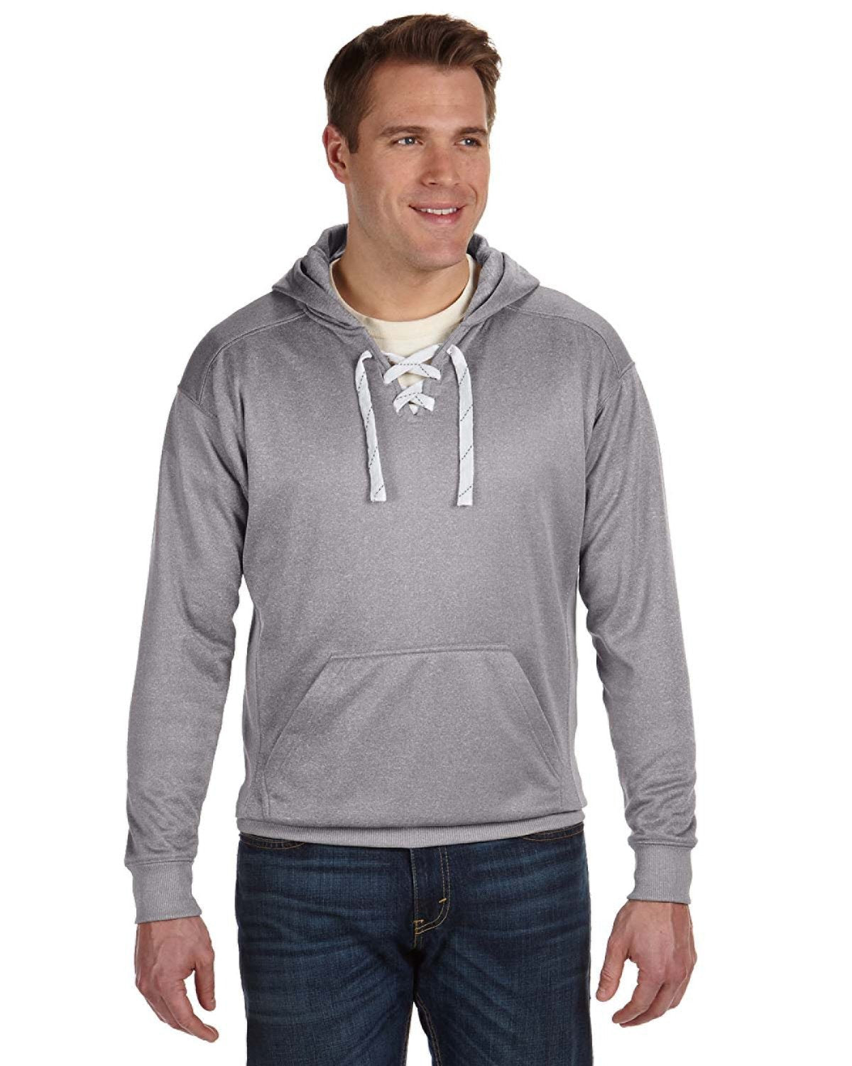 J America JA8833 Adult Sport Lace Poly Hooded Sweatshirt