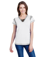 LAT LA3533 Ladies' Gameday Lace Up T-Shirt
