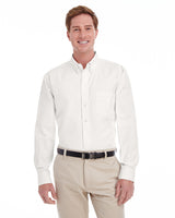 Harriton M581T Men's  Tall Foundation 100% Cotton Long-Sleeve Twill Shirt with Teflon