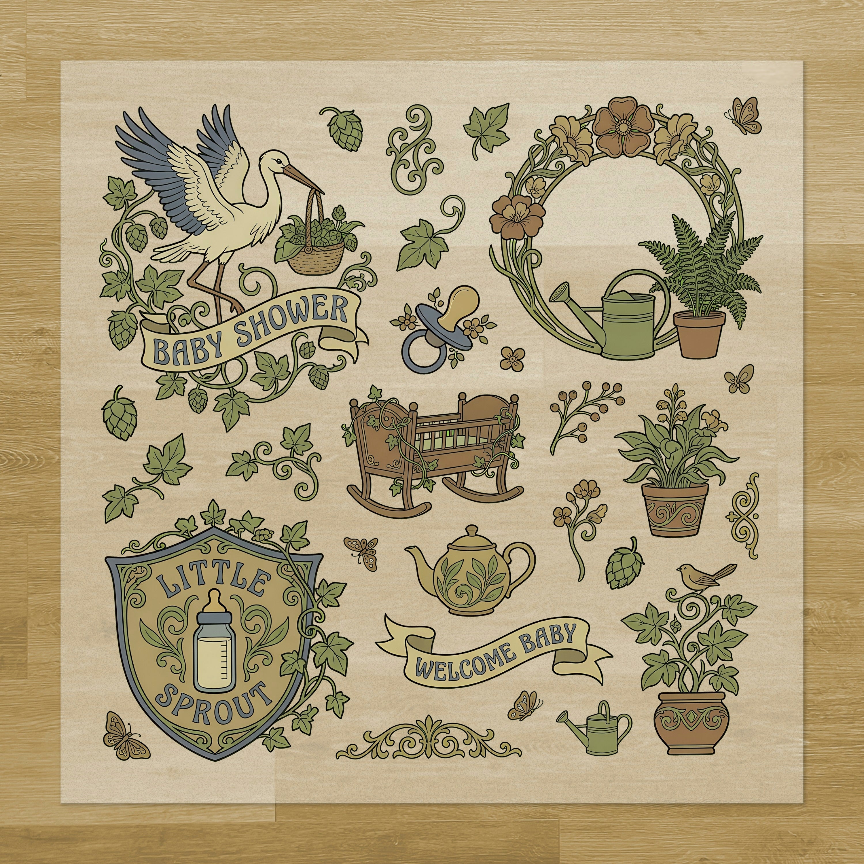 Garden Baby Shower Pressables Pack