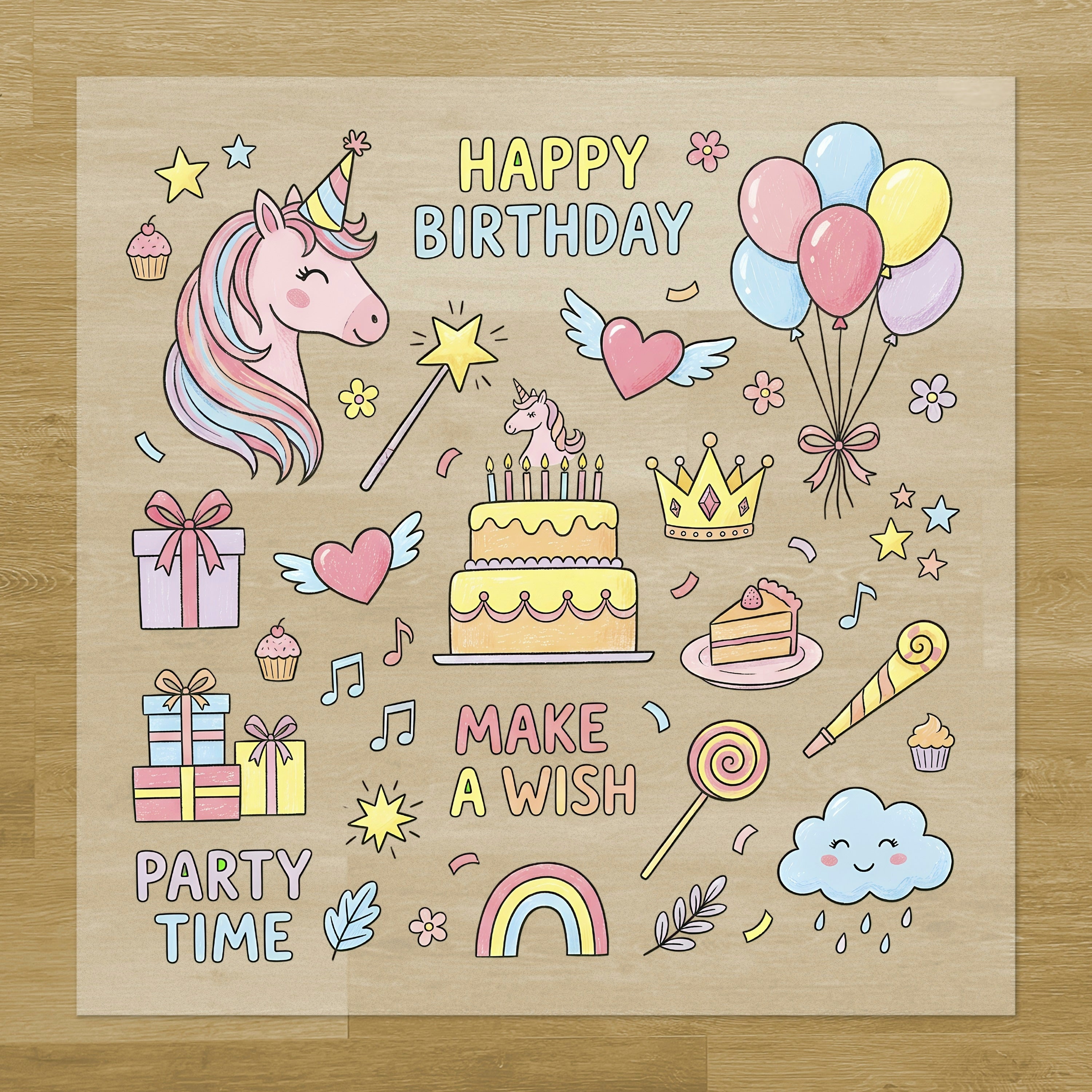 Magical Birthday Unicorn Pressables Pack