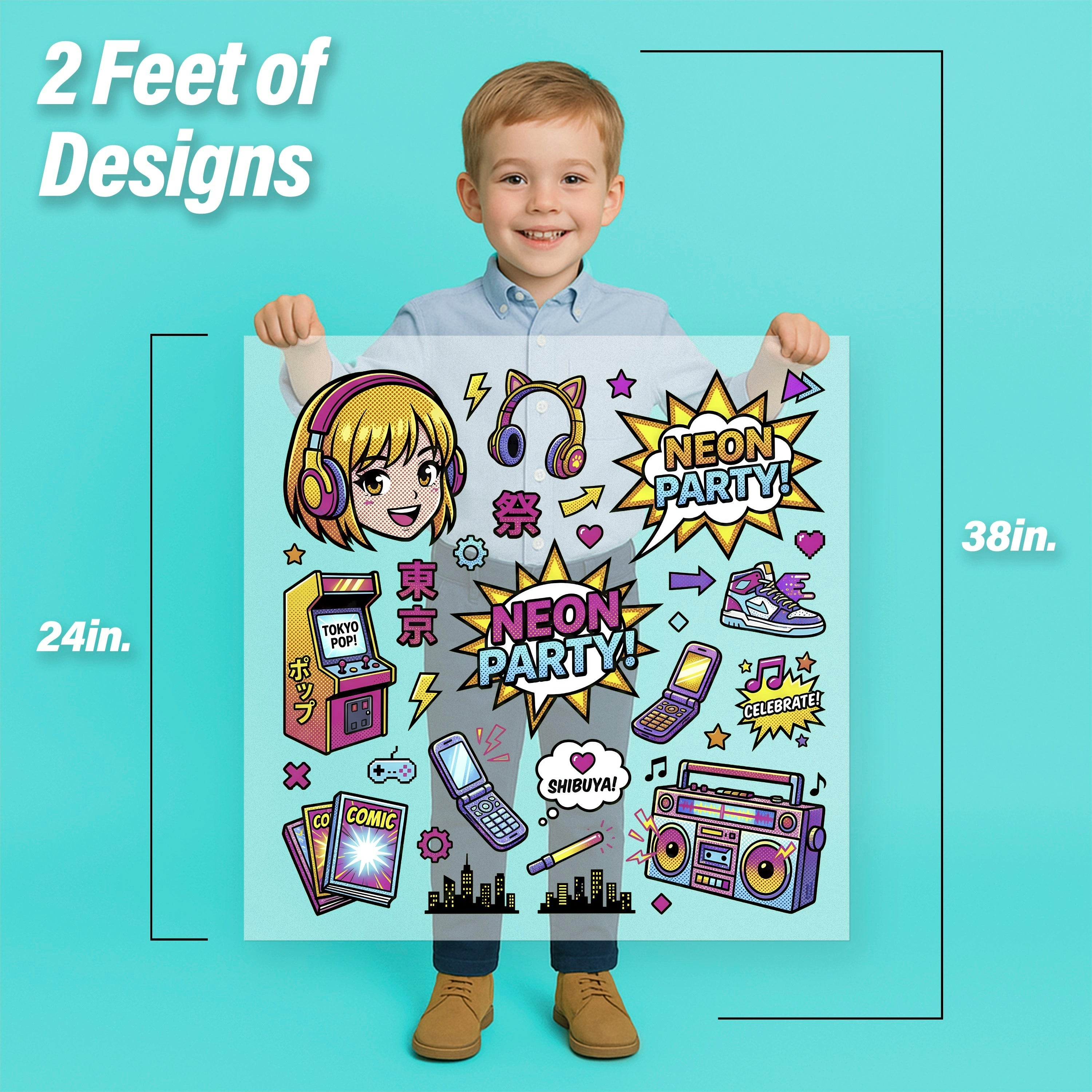 Neon Party Anime Girl Pressables Pack