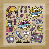 Neon Party Anime Girl Pressables Pack