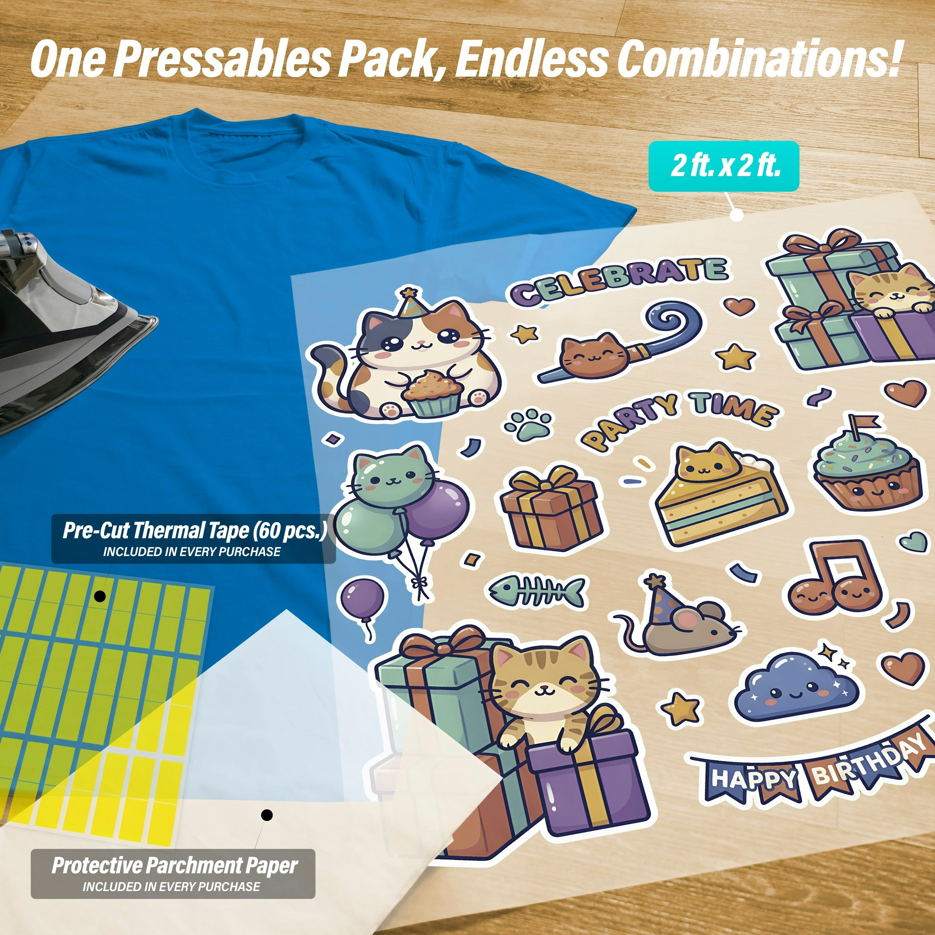Purr-ty Cats Birthday Pressables Pack