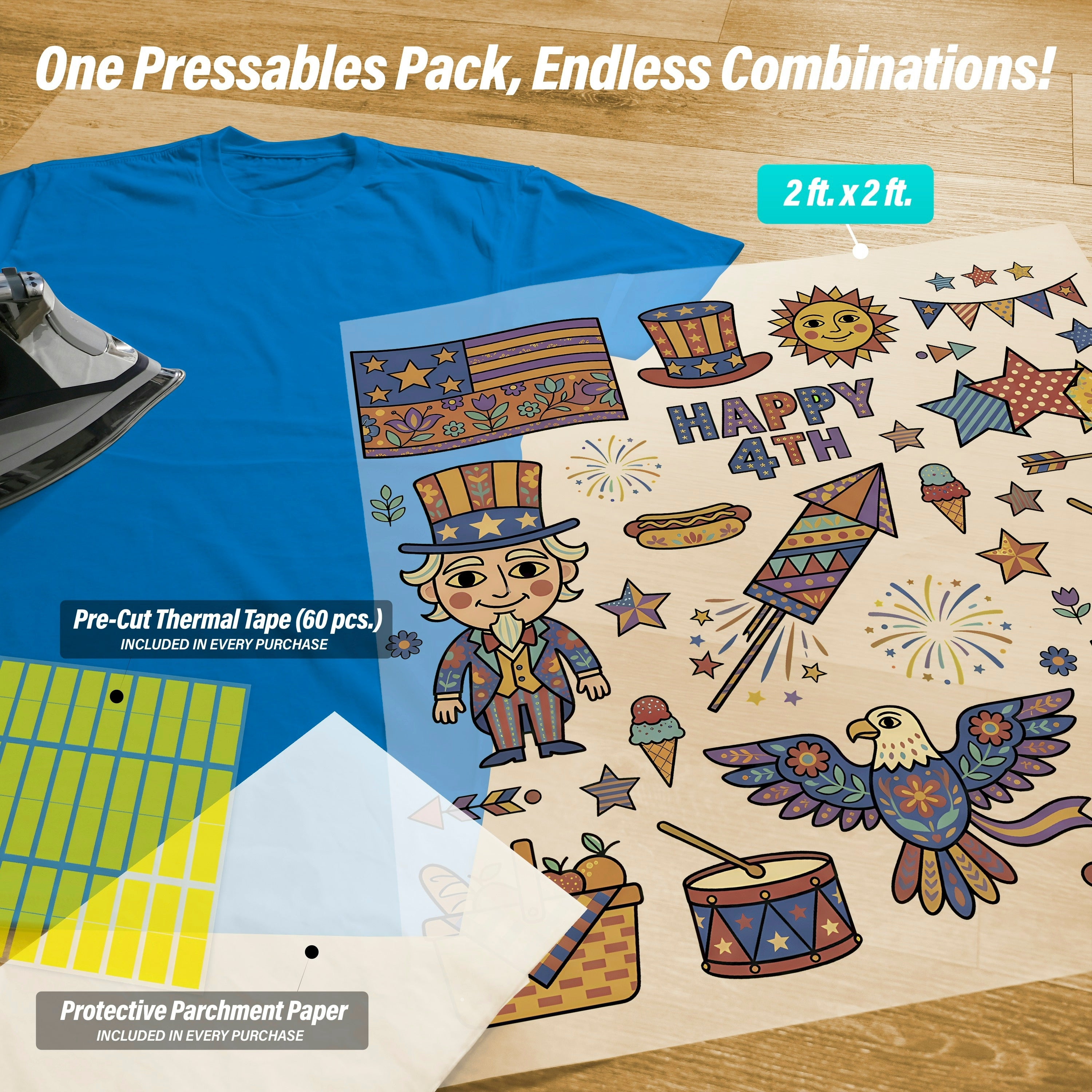 Retro Folk 4th of July Pressables Pack