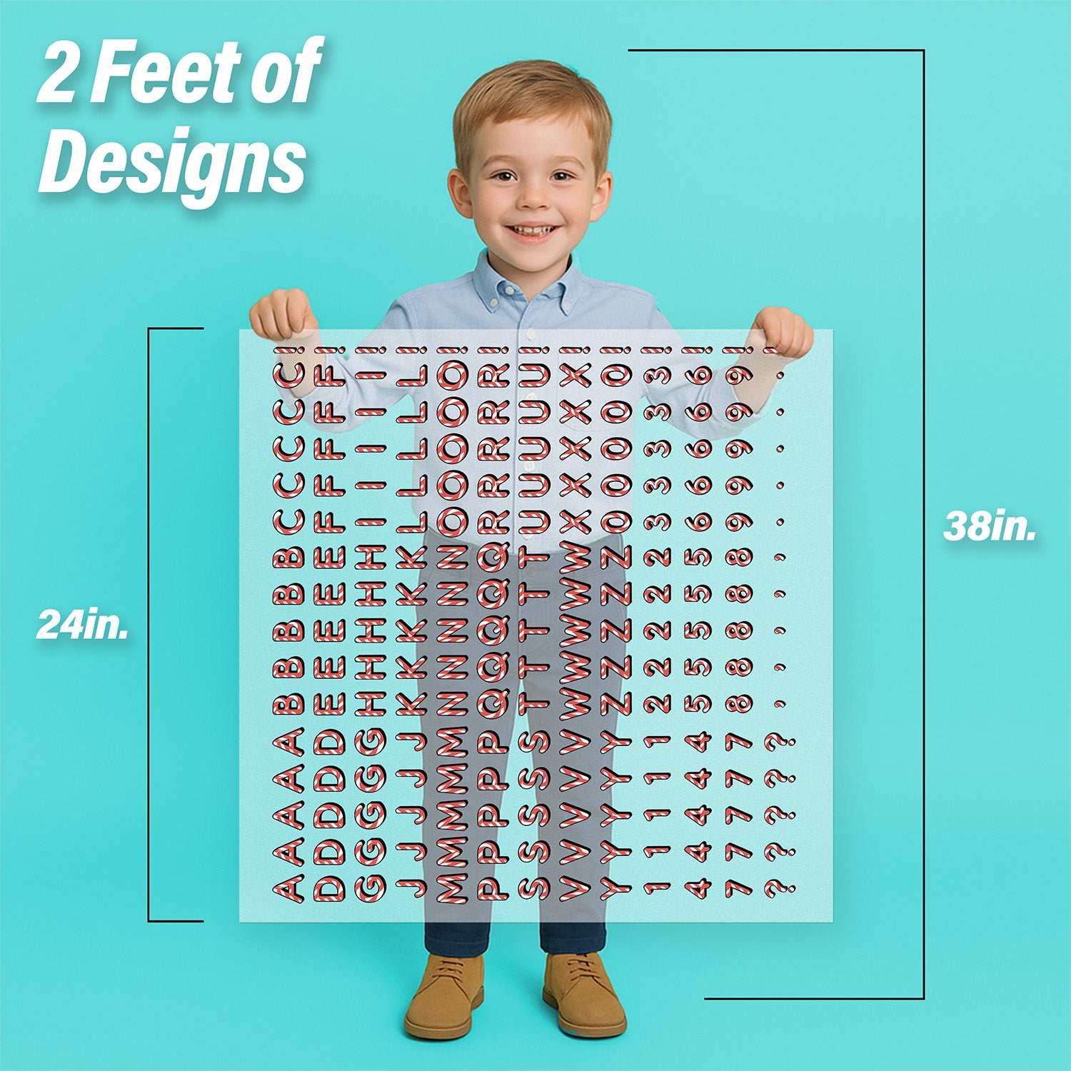 Candy Cane Letters & Symbols Pressables Pack