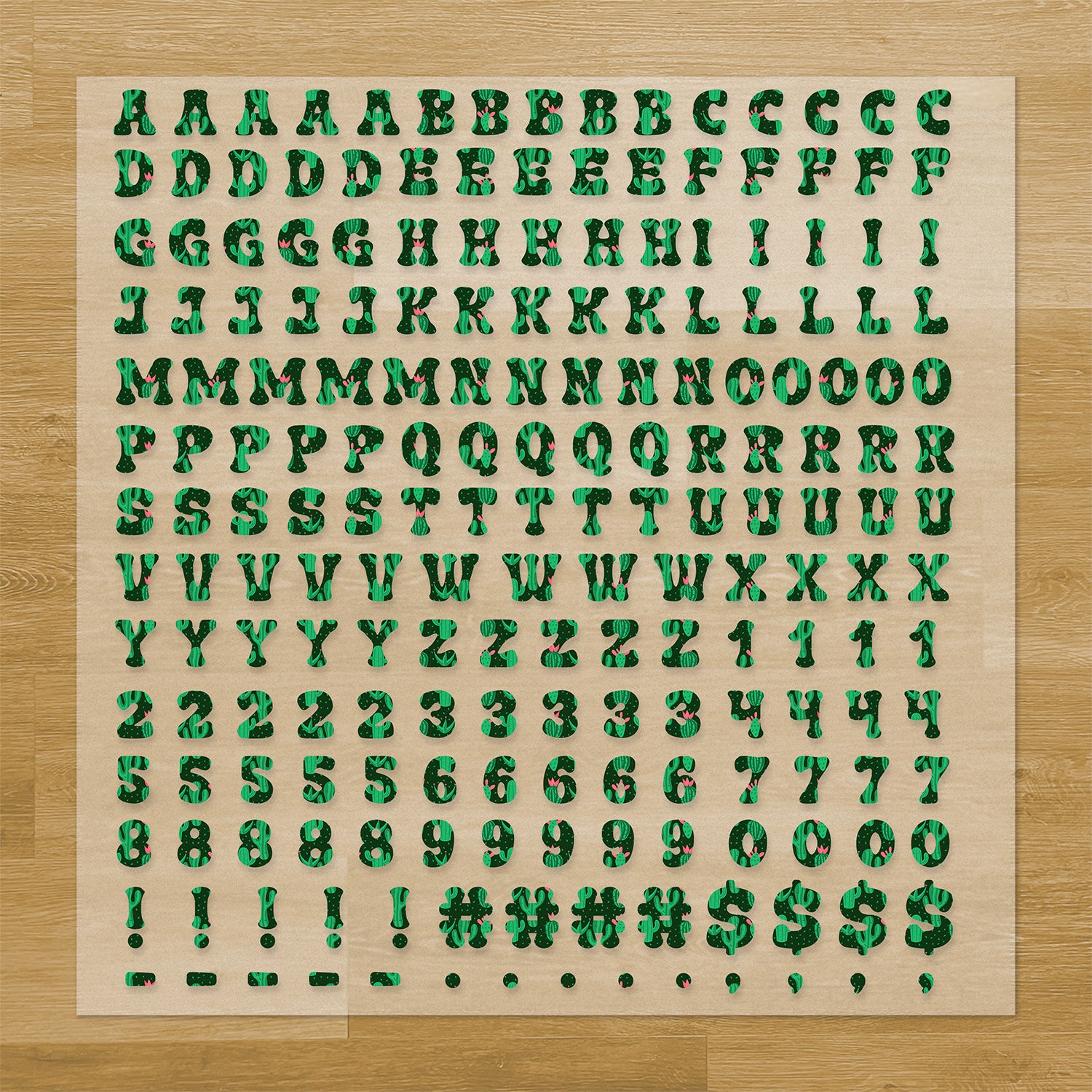 Cactus Lettering Pressables Pack